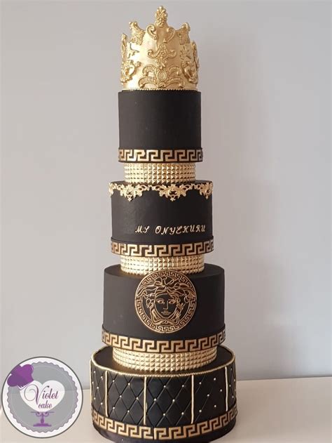 gold versace cake|Versace Cake .